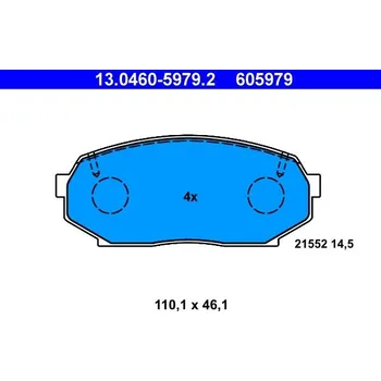 Brzdová destička Sada brzdových destiček, kotoučová brzda ATE 13.0460-5979.2