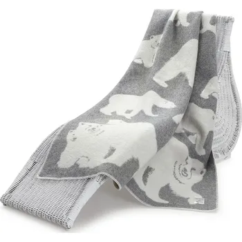 deka Wooline Vlněná deka s motivem šedobílá 130cm x 200cm Šedá