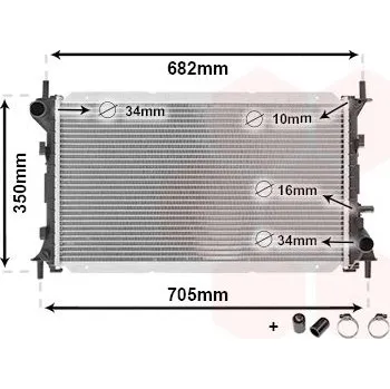 Chladič motoru Chladič, chlazení motoru VAN WEZEL 18002265
