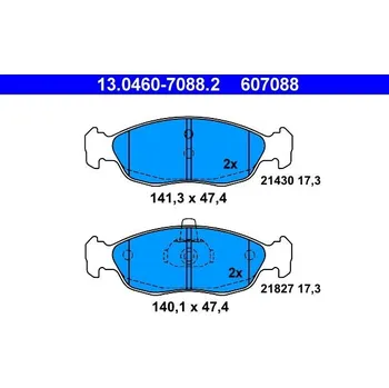 Auto-moto Sada brzdových destiček, kotoučová brzda ATE 13.0460-7088.2