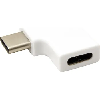 Datový kabel ROLINE USB redukce USB C(M) - USB C(F), lomená 90°, bílá