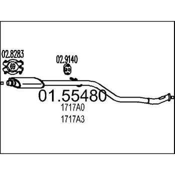 Tlumič výfuku Střední tlumič výfuku MTS 01.55480