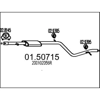Auto-moto Střední tlumič výfuku MTS 01.50715