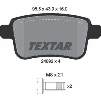 Brzdová destička Sada brzdových destiček, kotoučová brzda TEXTAR 2469204
