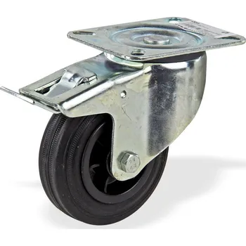 Pojezdové kolečko DEMA Gumové otočné kolečko s brzdou 100 mm