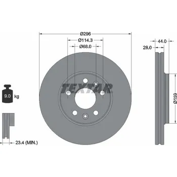 Brzdový kotouč Brzdový kotouč TEXTAR 92268803
