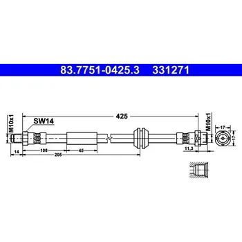 Brzdová hadice Brzdová hadice ATE 83.7751-0425.3