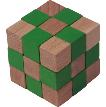 Hlavolam Dřevěný hlavolam Kobra malá zelená