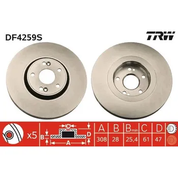 Brzdový kotouč Brzdový kotouč TRW DF4259S