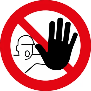 Zákaz vstupu neoprávněným osobám ISO 7010 samolepící vinylová fólie 100 x 100 mm