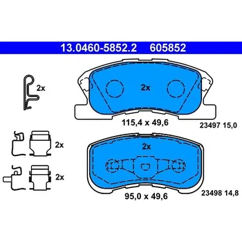 Brzdová destička Sada brzdových destiček, kotoučová brzda ATE 13.0460-5852.2