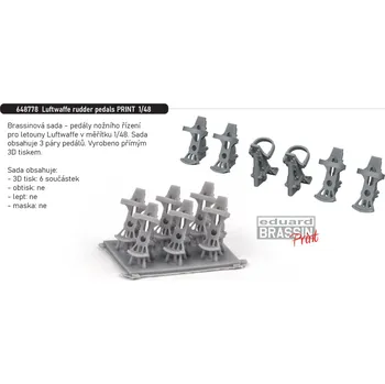 Plastikový model Eduard 1/48 Luftwaffe rudder pedals PRINT