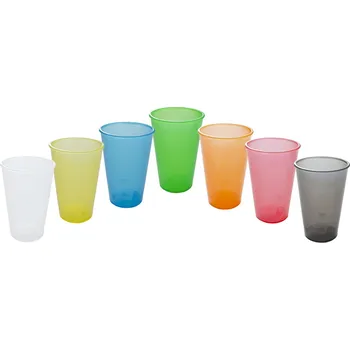 Jednorázové nádobí INJETON PLAST Vratný kelímek 0,3 l transparent - barevná sada (7 ks)