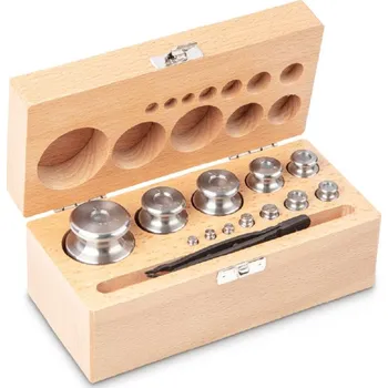 Dílna Sada zkušebního závaží Kern 1 g - 2 kg, OIML M2, dřevěné pouzdro s možností akreditované kalibrace