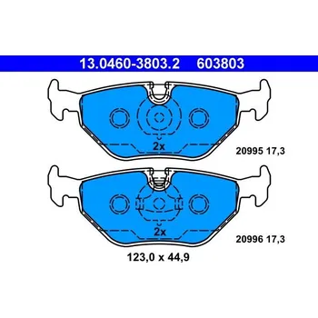 Brzdová destička Sada brzdových destiček, kotoučová brzda ATE 13.0460-3803.2