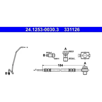 Brzdová hadice Brzdová hadice ATE 24.1253-0030.3