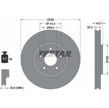 Brzdový kotouč Brzdový kotouč TEXTAR 92169903