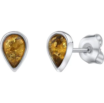 Náušnice Stříbrné jantarové náušnice SUZI ve tvaru kapky AAJ416EAR1CI
