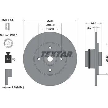 Brzdový kotouč Brzdový kotouč TEXTAR 92154003