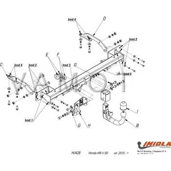 Tažné zařízení Tažné zařízení Honda HR-V 5D (RU) (2015 a novější) (8244)