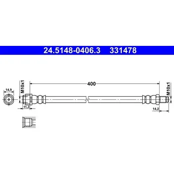 Brzdový systém Brzdová hadice ATE 24.5148-0406.3