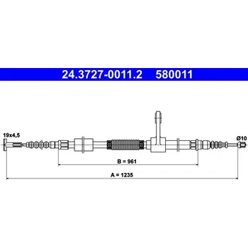 Lanko parkovací brzdy Tažné lanko, parkovací brzda ATE 24.3727-0011.2