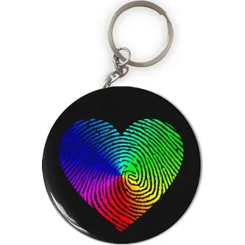 Přívěsek Přívěšek s otvírákem s potiskem Přívěšek s otvírákem - LGBT srdce