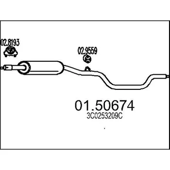 Tlumič výfuku Střední tlumič výfuku MTS 01.50674