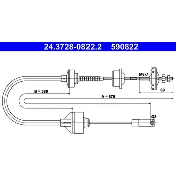 Spojka Tažné lanko, ovládání spojky ATE 24.3728-0822.2