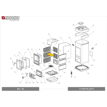Krbová kamna NORDICA Deflektor spalin, pro kamna MAX