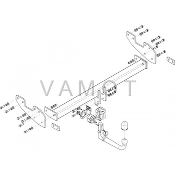 Tažné zařízení Tažné zařízení Toyota Hilux (pick-up, 4WD, nárazník se stupínkem, bez tyče) (2016 a novější) (7629)