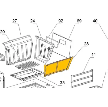 Krbová kamna NORDICA Litinová vyzdívka boční pravá, pro kamna Sovrana; ND 1030151