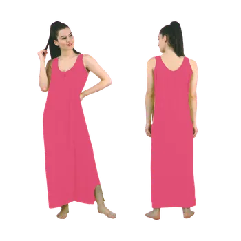 Dámská noční košile Výprodej-Noční košile na ramínka vz. 2 - růžová Velikost: M