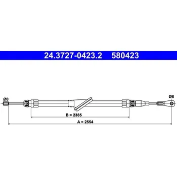 Lanko parkovací brzdy Tažné lanko, parkovací brzda ATE 24.3727-0423.2