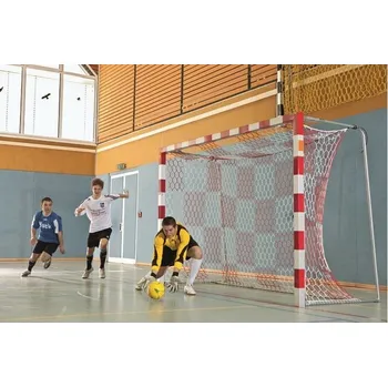 Síť k brance Branková síť na házenou PP 3,5 mm, plástvová oka, šachovnice, bílá/červená