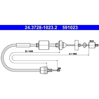 Spojka Tažné lanko, ovládání spojky ATE 24.3728-1023.2