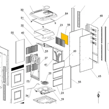 Krbová kamna NORDICA Zadní stínící plech; ND 7151029