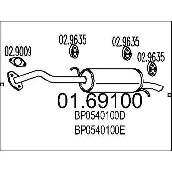 Auto-moto Zadní tlumič výfuku MTS 01.69100