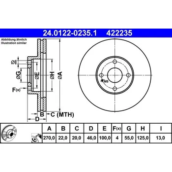 Brzdový kotouč Brzdový kotouč ATE 24.0122-0235.1
