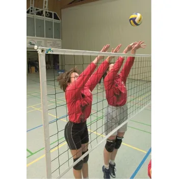 Tenisová síť Volejbalová tréninková síť PP 2,3 mm, černá, lano ocel