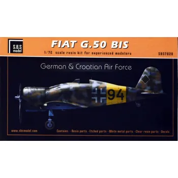 Plastikový model S.B.S model 1/72 Fiat G.50 Bis German&Croatian AF (resin kit)