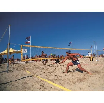 Tenis Beach tenisová turnajová síť PP 3 mm, žlutý lem po obvodu, lano kevlar