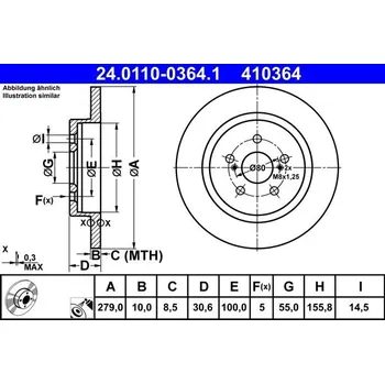 Brzdový kotouč Brzdový kotouč ATE 24.0110-0364.1