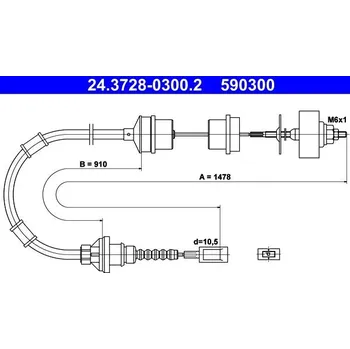 Spojka Tažné lanko, ovládání spojky ATE 24.3728-0300.2