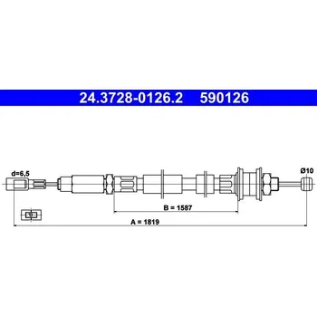 Spojka Tažné lanko, ovládání spojky ATE 24.3728-0126.2
