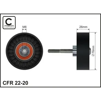 Vratná/vodicí kladka, klínový žebrový řemen CAFFARO 22-20