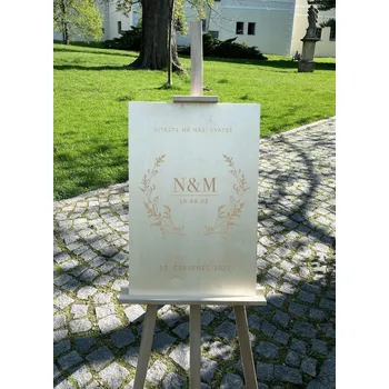 Svatební dekorace Svatební uvítací tabule - přírodní KVÍTÍ Varianta: Bez stojanu