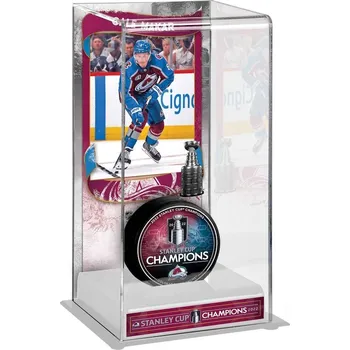 Puk Fanatics Vitrína na puk Colorado Avalanche NHL 2022 Stanley Cup Champions Cale Makar Logo Deluxe Tall Hockey Puck Case