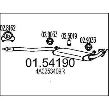Auto-moto Střední tlumič výfuku MTS 01.54190