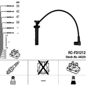 Zapalovací kabel Sada kabelů pro zapalování NGK 44220